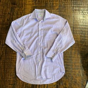 L Light Purple Gingham Jack Stone by Thomas Dean Button down